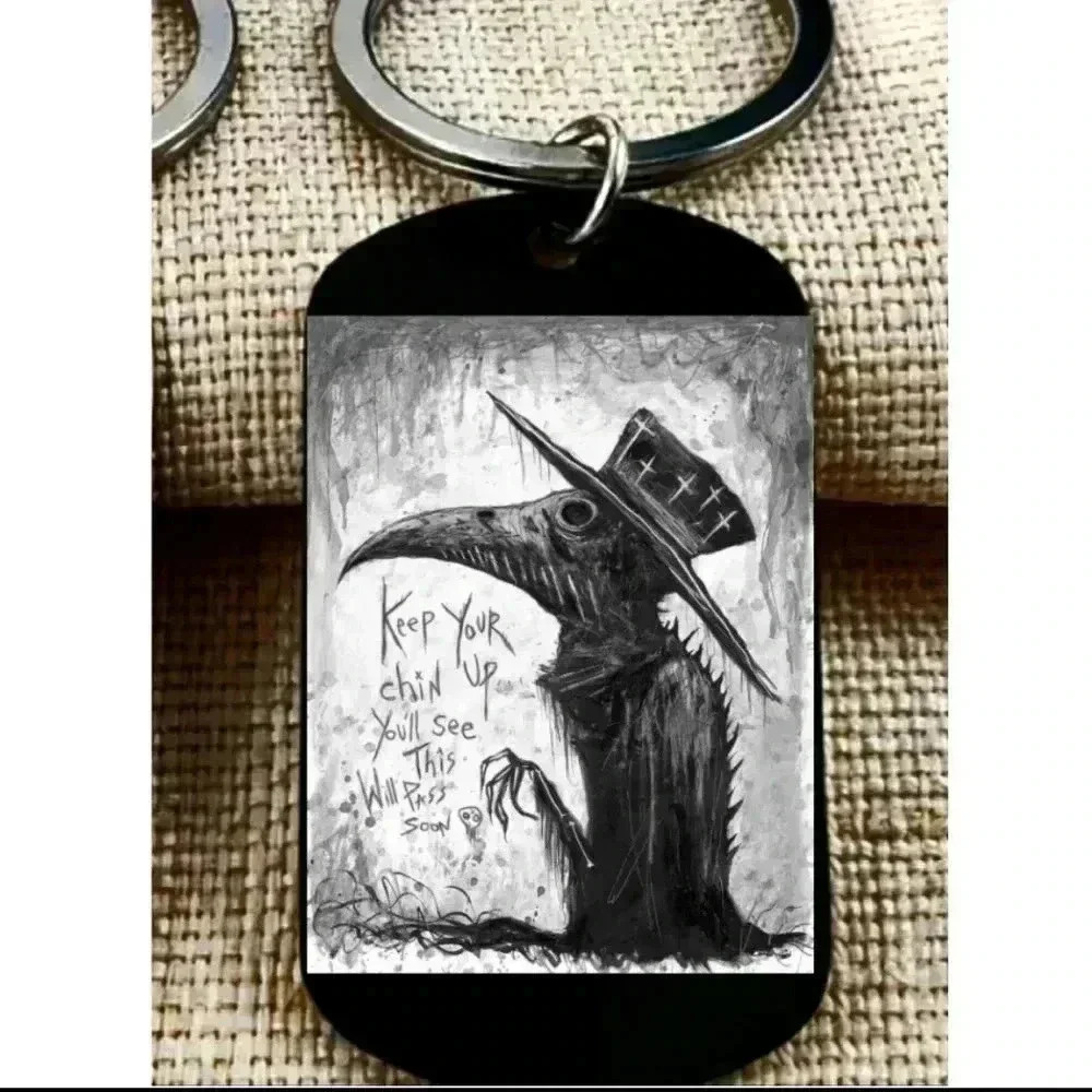 Dr Plague keep your chin up quote horror Keychain